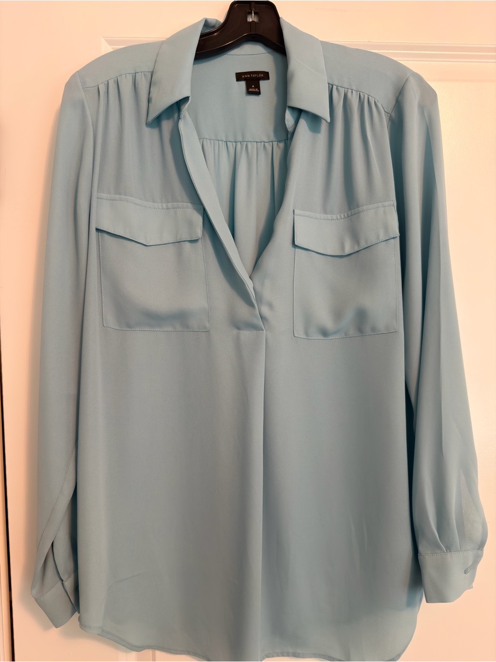 Ann Taylor Light Blue Camp Blouse